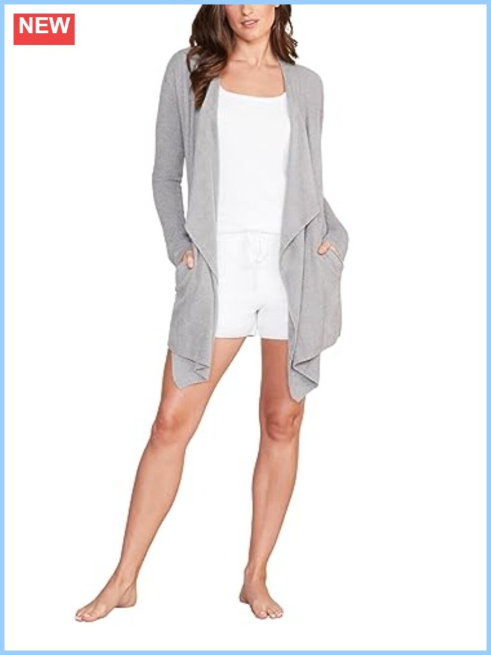 CozyChic Lite Island Wrap Cardigan Soft Knit with Pockets